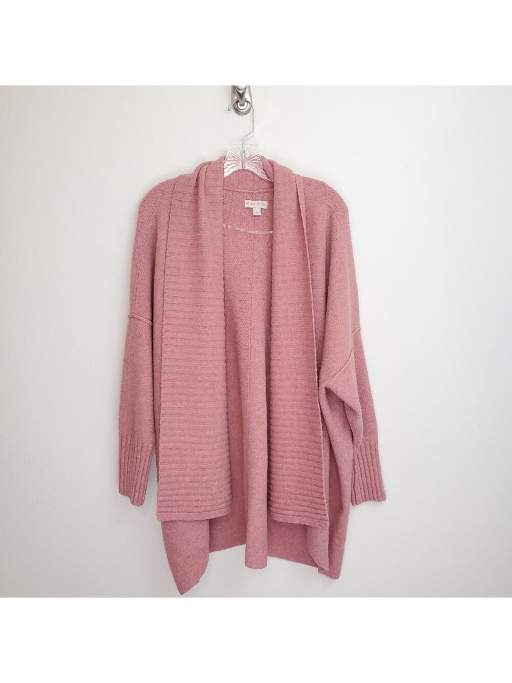 Knox Rose dusty rose open front waterfall cardigan